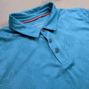 Tommy Bahama IslandZone Polo Shirt Mens XXL Pineapple‎ Palm Coast Blue Marlin
